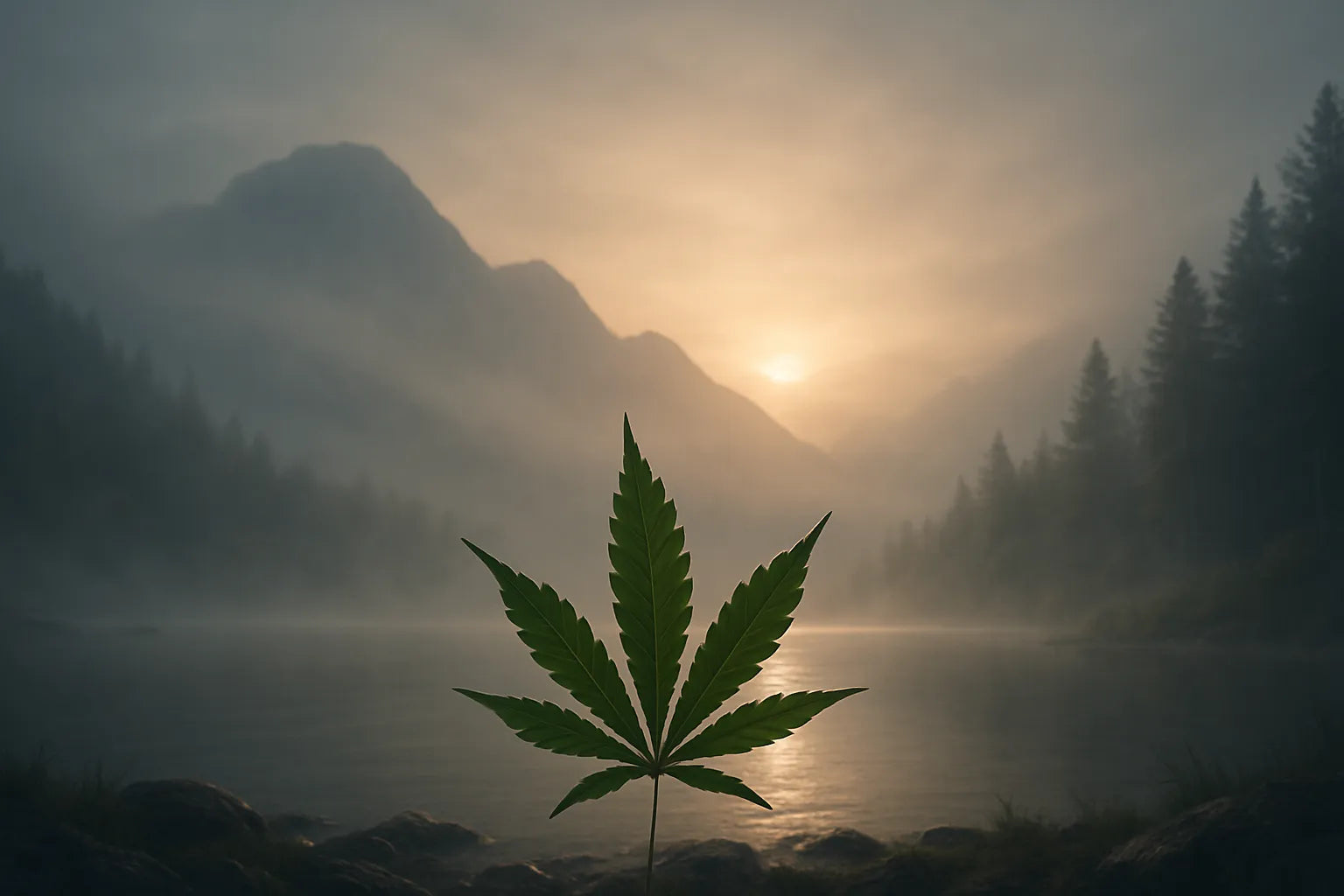 ambiance naturelle en montagne pour illustrer une alternative légale au THC en 2025
