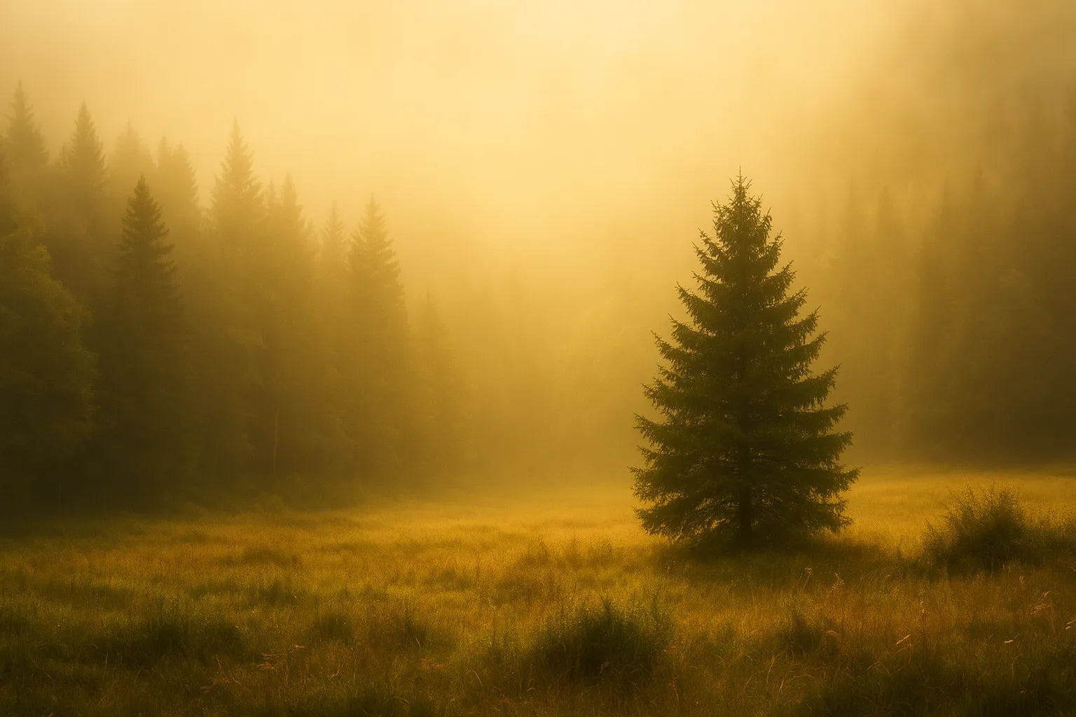 transition douce vers le CBD – paysage forestier doré illustrant une expérience apaisante et maîtrisée